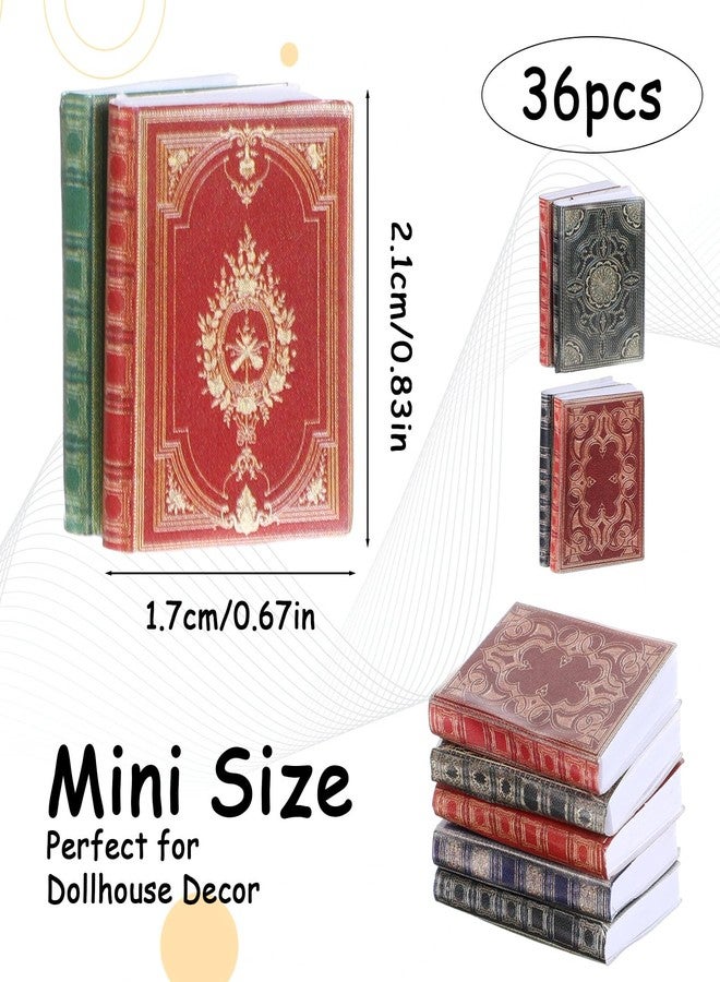Hpmjz 36Pcs Miniatures Dollhouse Books Mini Books Dollhouse Accessories 1:12 Assorted Colors Tiny Timeless Miniatures Books Model Decoration Gifts Supplies for Dollhouse Study Room Bedroom Library - Image 2